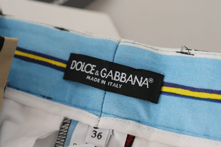 Dolce & Gabbana Multicolor Striped High Waist Cotton Pants