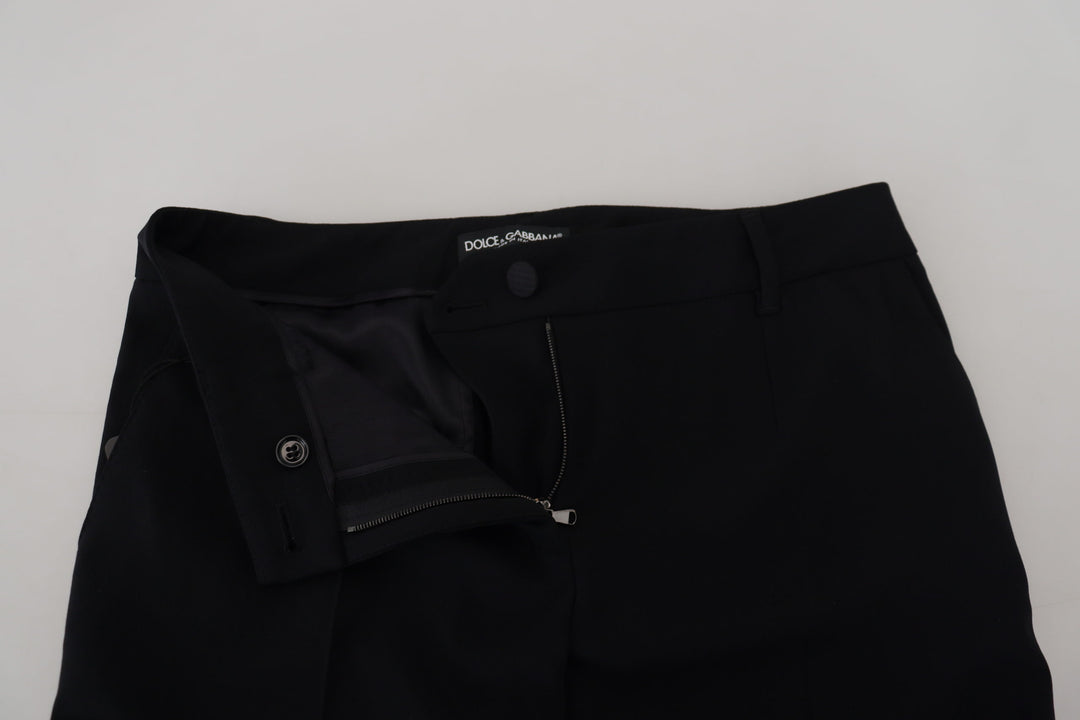 Dolce & Gabbana Black Tapered  Wool Pants