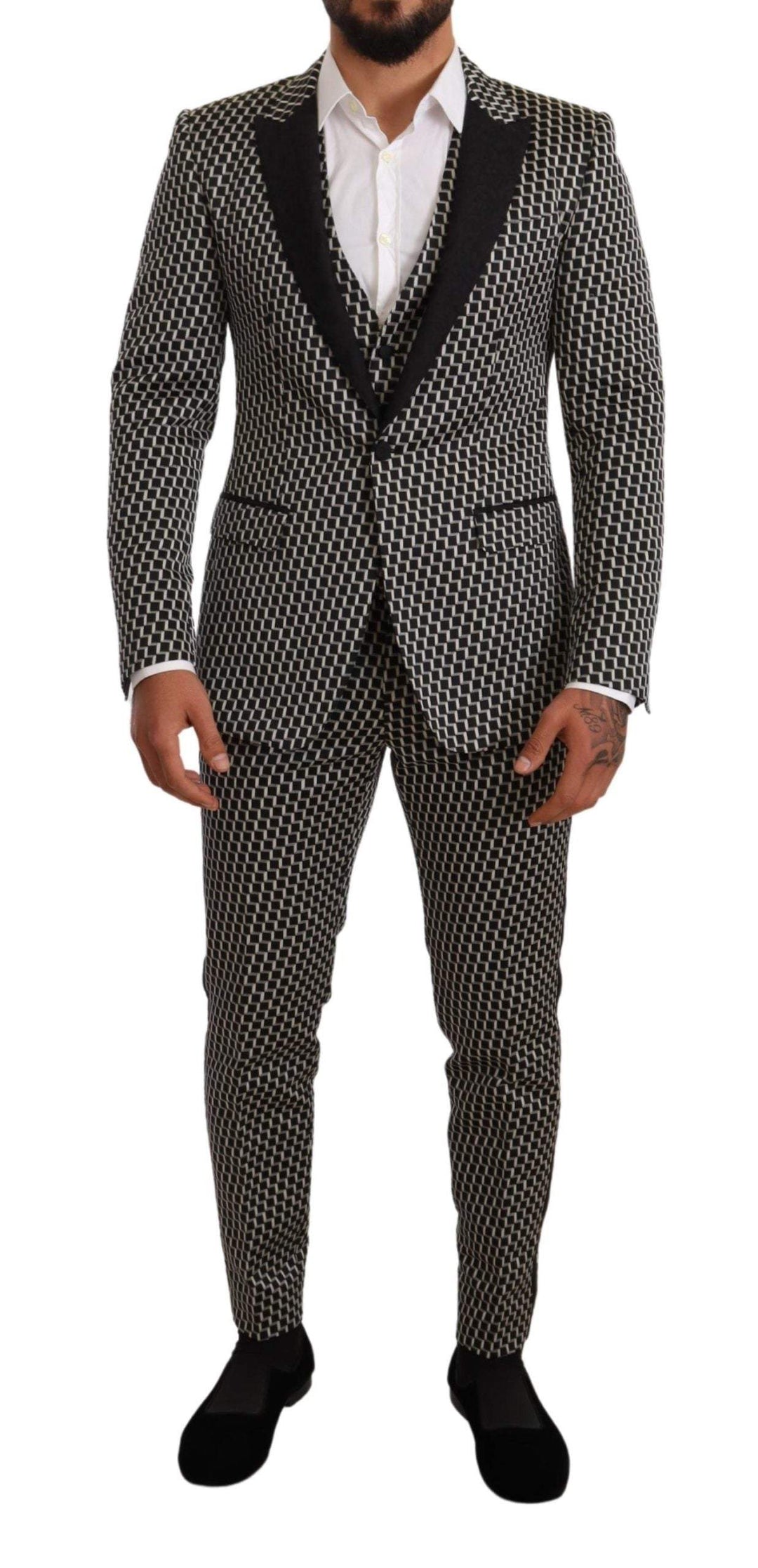 Dolce & Gabbana Black White Check 3 Piece Set MARTINI Suit #men, Black, Dolce & Gabbana, feed-agegroup-adult, feed-color-Black, feed-gender-male, IT48 | M, Suits - Men - Clothing at SEYMAYKA