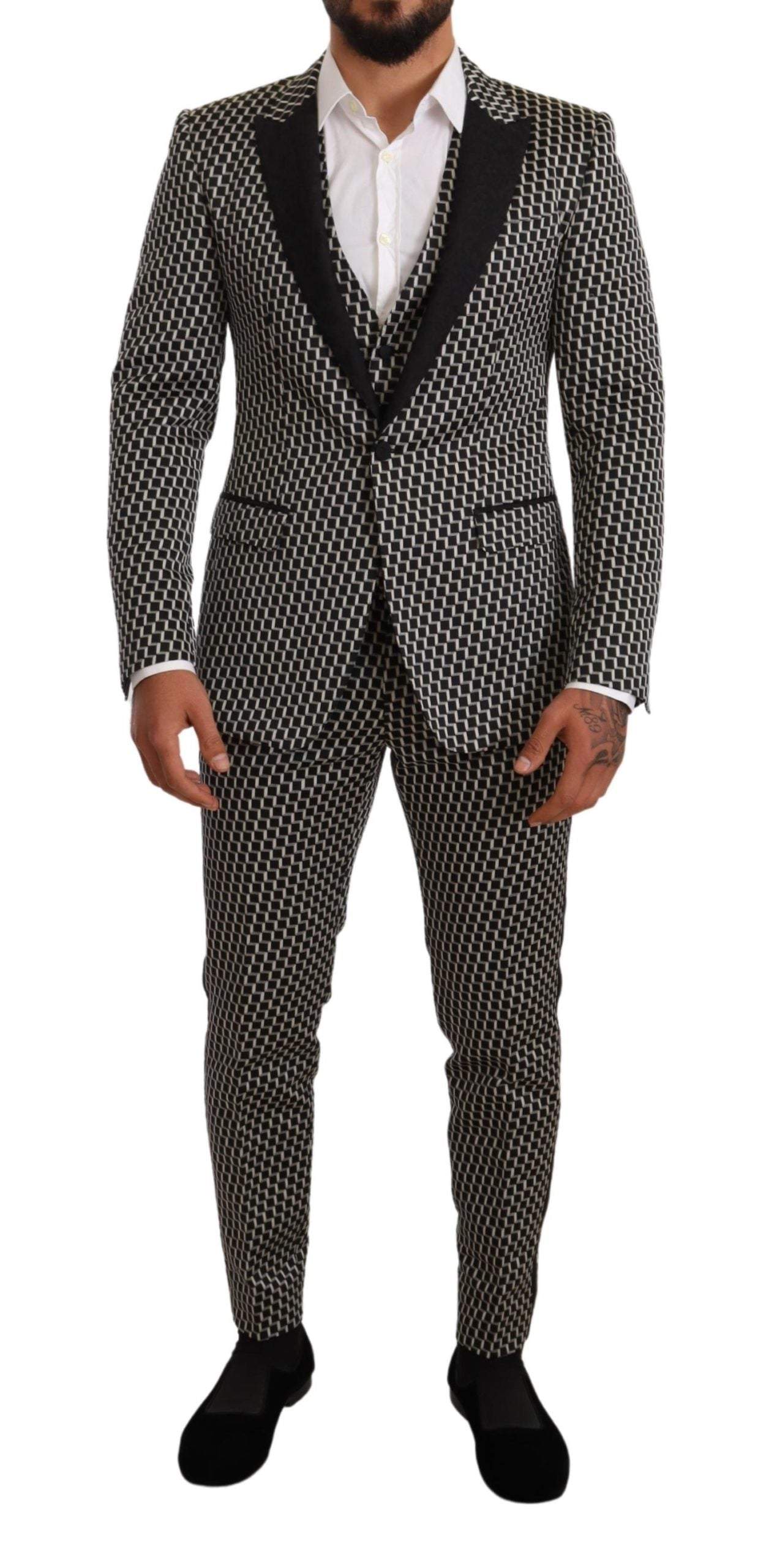 Dolce & Gabbana Black White Check 3 Piece Set MARTINI Suit #men, Black, Dolce & Gabbana, feed-agegroup-adult, feed-color-Black, feed-gender-male, IT48 | M, Suits - Men - Clothing at SEYMAYKA