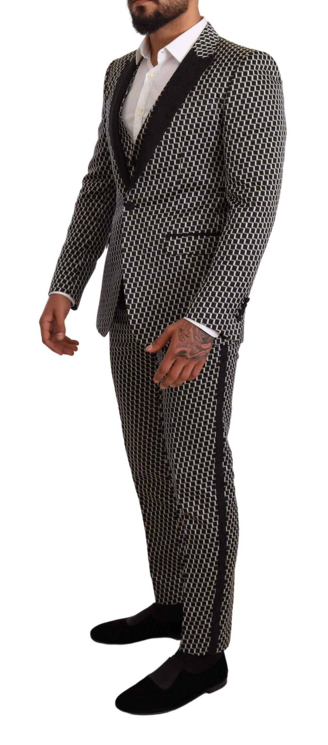 Dolce & Gabbana Black White Check 3 Piece Set MARTINI Suit #men, Black, Dolce & Gabbana, feed-agegroup-adult, feed-color-Black, feed-gender-male, IT48 | M, Suits - Men - Clothing at SEYMAYKA