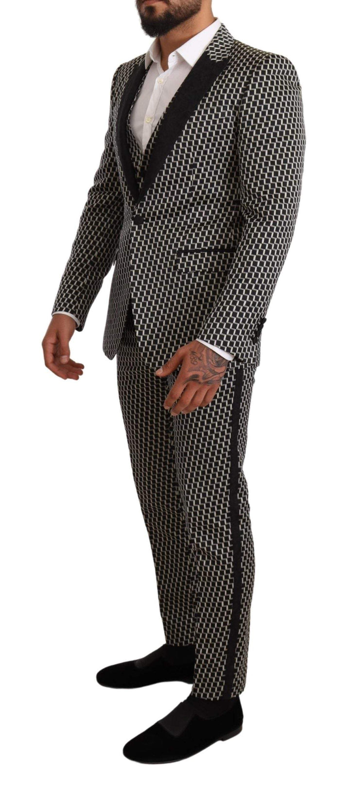 Dolce & Gabbana Black White Check 3 Piece Set MARTINI Suit #men, Black, Dolce & Gabbana, feed-agegroup-adult, feed-color-Black, feed-gender-male, IT48 | M, Suits - Men - Clothing at SEYMAYKA