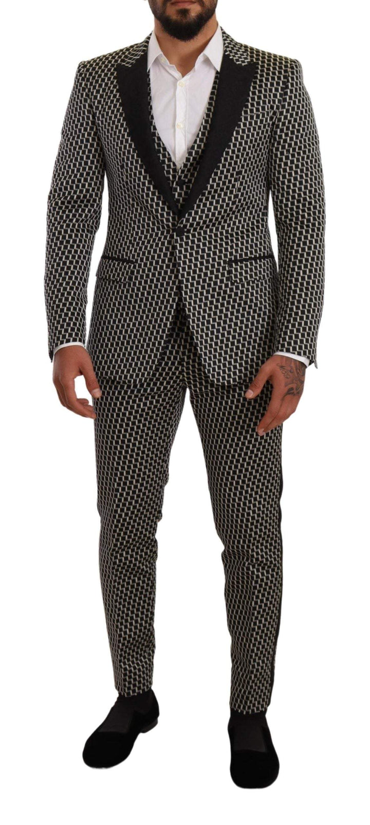 Dolce & Gabbana Black White Check 3 Piece Set MARTINI Suit #men, Black, Dolce & Gabbana, feed-agegroup-adult, feed-color-Black, feed-gender-male, IT48 | M, Suits - Men - Clothing at SEYMAYKA
