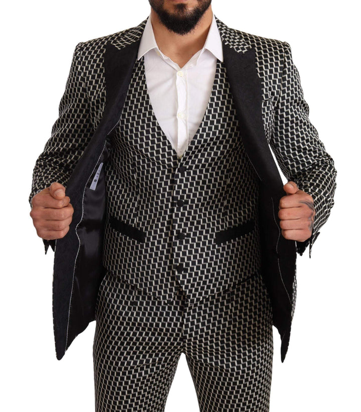 Dolce & Gabbana Black White Check 3 Piece Set MARTINI Suit #men, Black, Dolce & Gabbana, feed-agegroup-adult, feed-color-Black, feed-gender-male, IT48 | M, Suits - Men - Clothing at SEYMAYKA