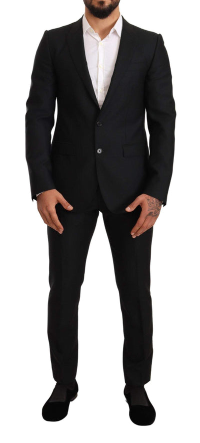 Dolce & Gabbana Black Wool Slim 2 Piece Set MARTINI Suit #men, Black, Dolce & Gabbana, feed-agegroup-adult, feed-color-Black, feed-gender-male, IT48 | M, Suits - Men - Clothing at SEYMAYKA