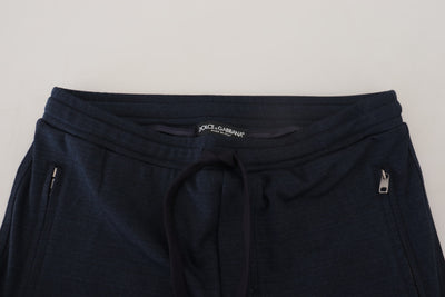 Blue Mens Sport Cotton Sweatpants Pants