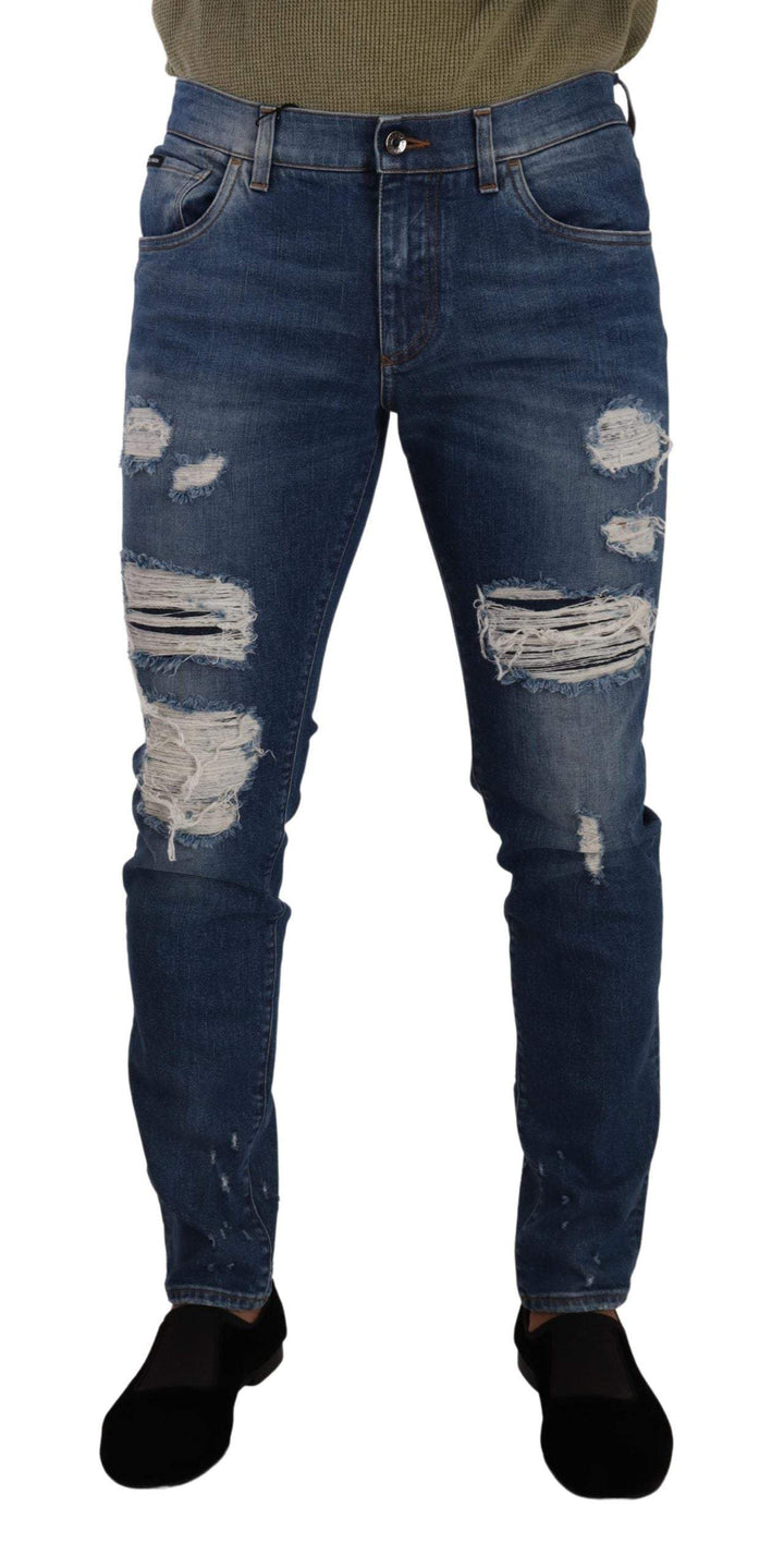 Dolce & Gabbana Blue Wash Cotton Stretch Slim Fit Denim Jeans #men, Blue, Dolce & Gabbana, feed-1, IT48 | M, Jeans & Pants - Men - Clothing at SEYMAYKA