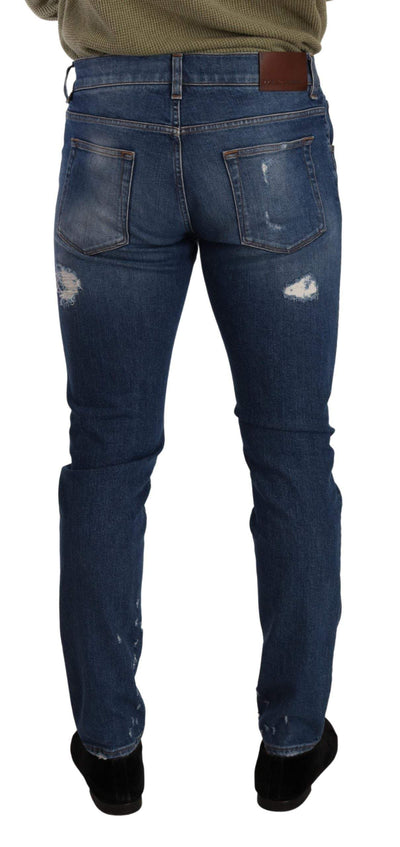 Dolce & Gabbana Blue Wash Cotton Stretch Slim Fit Denim Jeans #men, Blue, Dolce & Gabbana, feed-1, IT48 | M, Jeans & Pants - Men - Clothing at SEYMAYKA