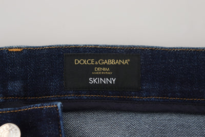 Dolce & Gabbana Dark Blue Cotton Denim SKINNY Jeans