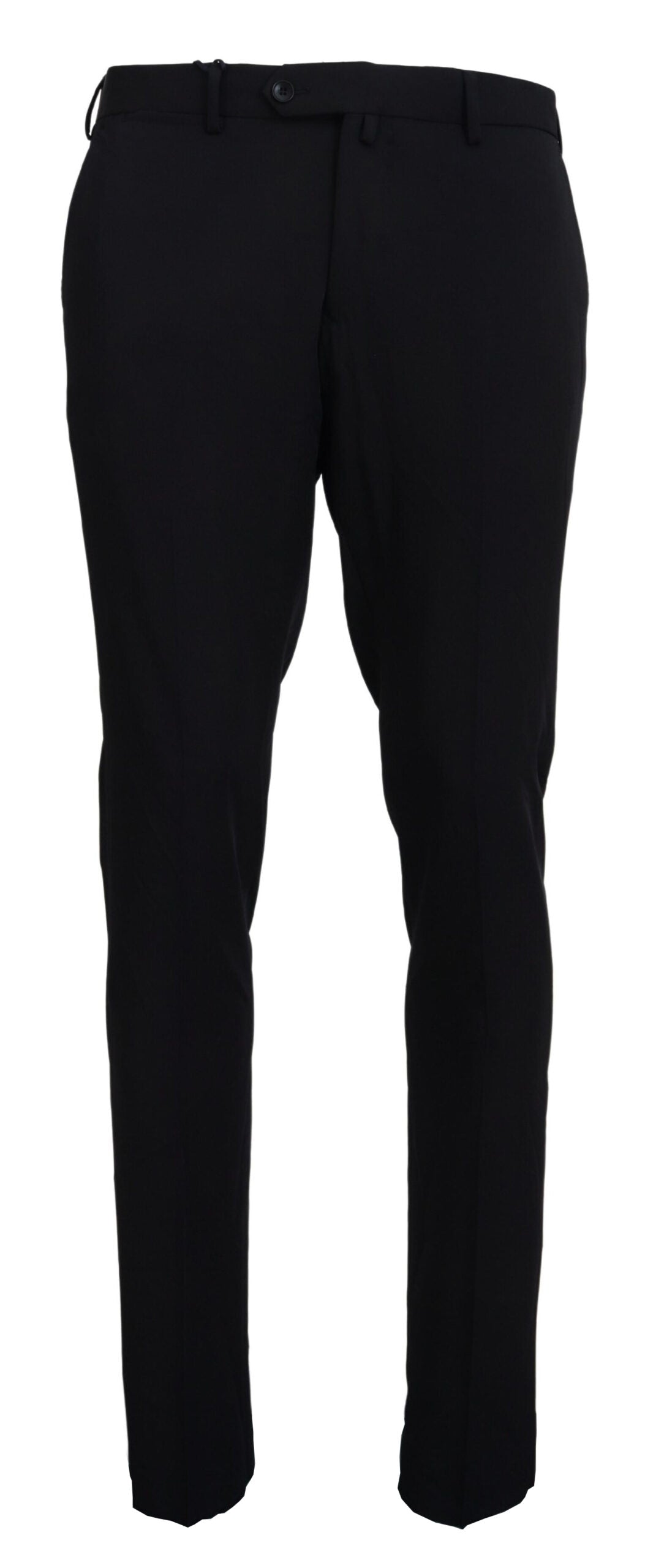Doico Tagliente Black Polyester Tapered Dress Pants