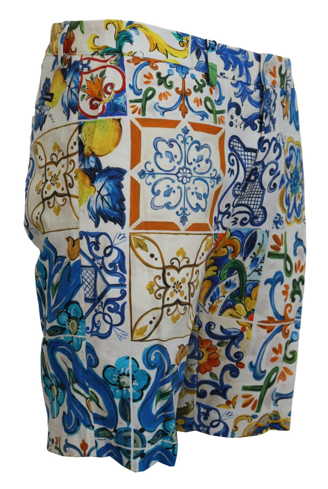 Dolce & Gabbana Majolica Print Cotton Chinos Shorts