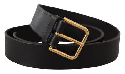 Dolce & Gabbana Brown Gold Metal Logo Buckle Calf Leather Belt
