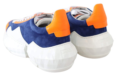 Jimmy Choo Diamond Blue Orange Leather Sneaker #women, Blue, EU36.5/US6.5, EU36/US6, EU37/US7, feed-agegroup-adult, feed-color-blue, feed-gender-female, feed-size-US6, feed-size-US6.5, feed-size-US7, Gender_Women, Jimmy Choo, Shoes - New Arrivals, Sneakers - Women - Shoes at SEYMAYKA