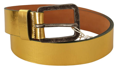 John Galliano Gold Genuine Leather Rustic Silver Buckle Waist Belt #men, 100 cm / 40 Inches, Belts - Men - Accessories, feed-agegroup-adult, feed-color-Gold, feed-gender-male, Gold, John Galliano at SEYMAYKA