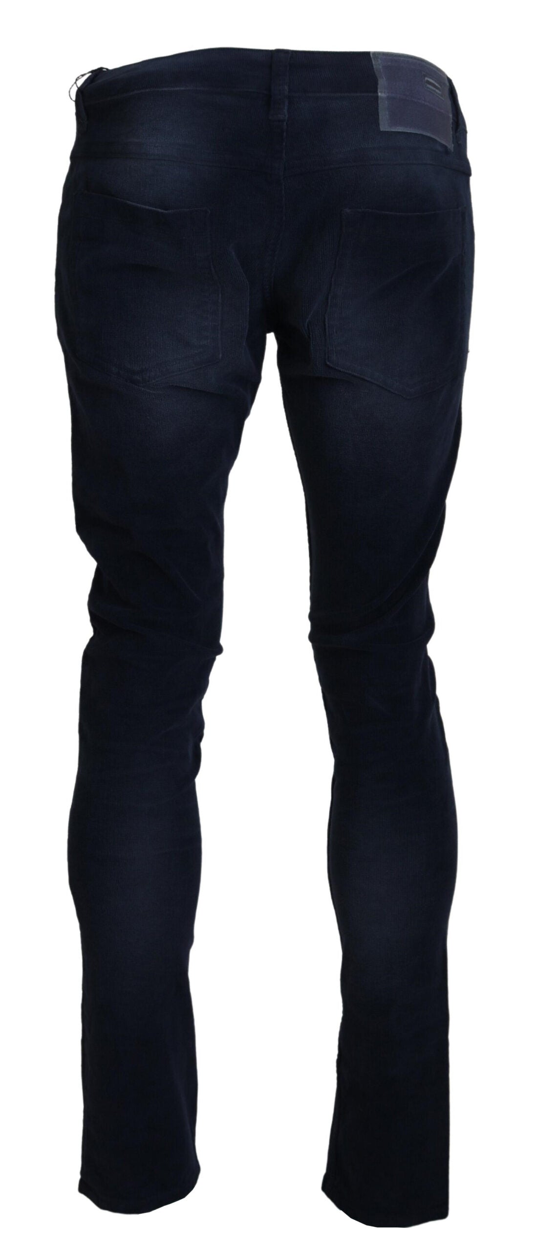 Acht Blue Cotton Corduroy Slim Stretch  Jeans