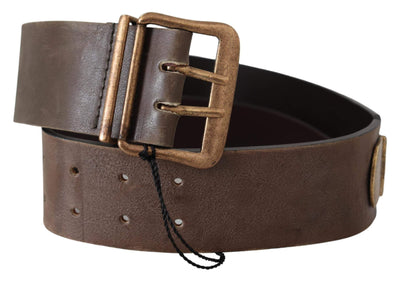 Ermanno Scervino Brown Leather Wide Bronze Buckle Waist Belt #women, 60 cm / 24 Inches, Accessories - New Arrivals, Belts - Women - Accessories, Brown, Ermanno Scervino, feed-agegroup-adult, feed-color-brown, feed-gender-female at SEYMAYKA