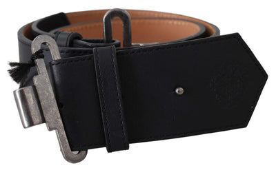 Ermanno Scervino Black Leather Vintage Military Buckle Waist  Belt #women, 70 cm / 28 Inches, Accessories - New Arrivals, Belts - Women - Accessories, Black, Ermanno Scervino, feed-agegroup-adult, feed-color-black, feed-gender-female at SEYMAYKA