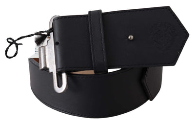 Ermanno Scervino Black Leather Vintage Military Buckle Waist  Belt #women, 70 cm / 28 Inches, Accessories - New Arrivals, Belts - Women - Accessories, Black, Ermanno Scervino, feed-agegroup-adult, feed-color-black, feed-gender-female at SEYMAYKA