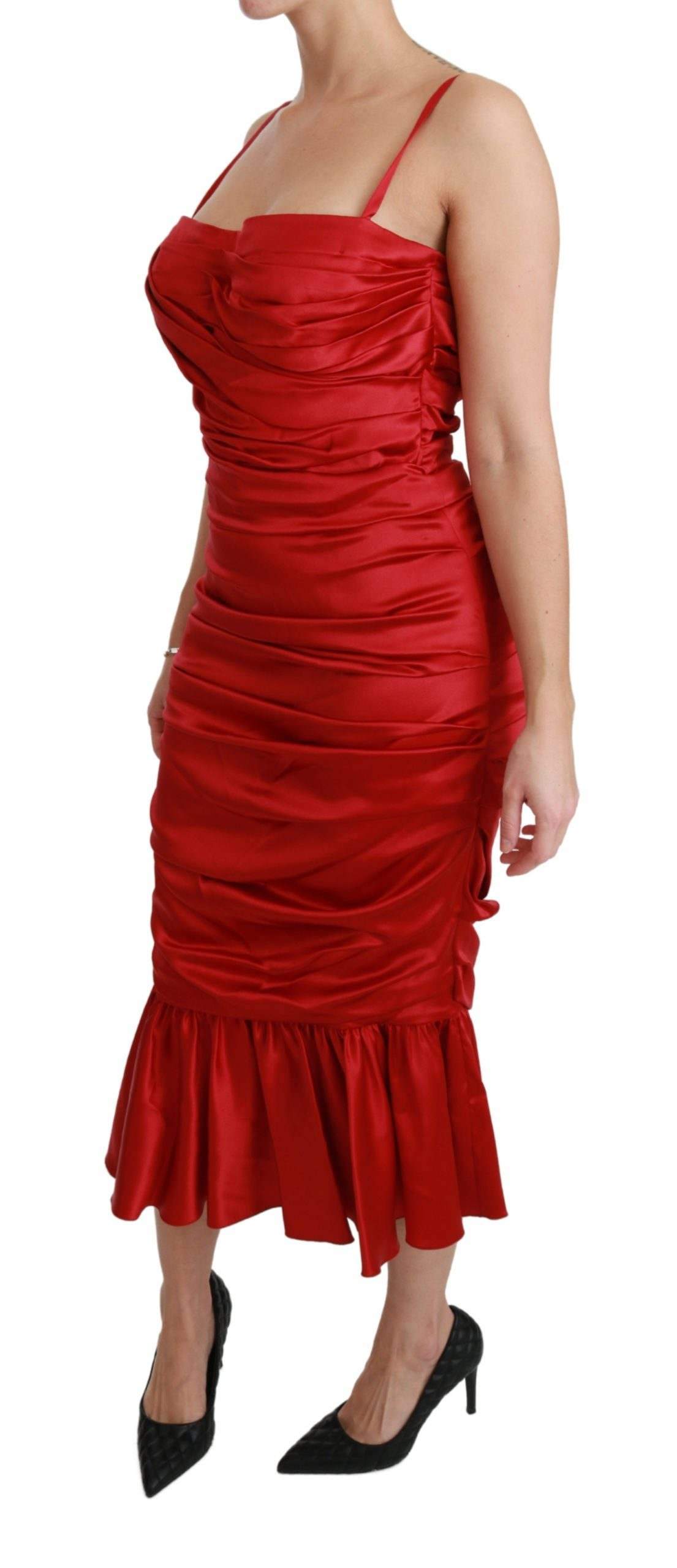 Dolce & Gabbana Red Silk Stretch Mermaid Bodycon Dress #women, Brand_Dolce & Gabbana, Catch, Clothing_Dress, Dolce & Gabbana, Dresses - Women - Clothing, feed-agegroup-adult, feed-color-red, feed-gender-female, feed-size-IT36 | XS, feed-size-IT46|XL, Gender_Women, IT36 | XS, IT46|XL, Kogan, Red, Women - New Arrivals at SEYMAYKA
