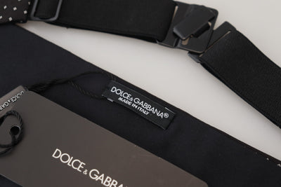 Dolce & Gabbana Black Polka Dot Wide Waist  Belt Cummerband