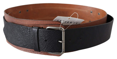 Costume National Black Brown Leather Wide Silver Buckle Belt #women, 85 cm / 34 Inches, Accessories - New Arrivals, Belts - Women - Accessories, Brown, Costume National, feed-agegroup-adult, feed-color-brown, feed-gender-female at SEYMAYKA