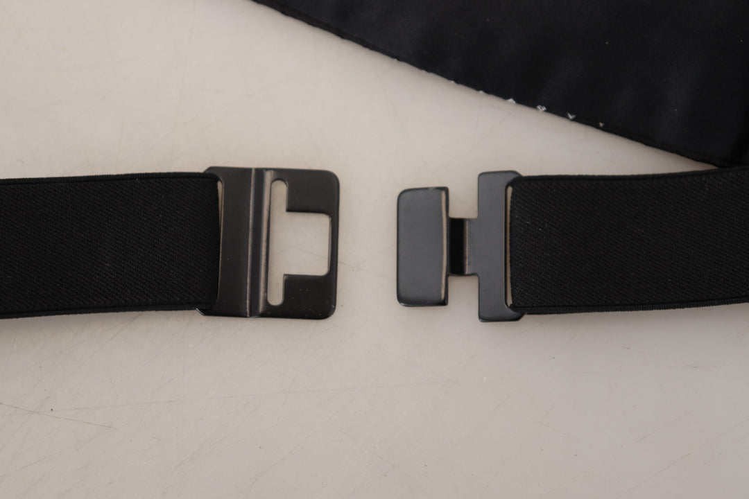 Dolce & Gabbana Black Polka Dot Wide Waist  Belt Cummerband