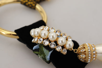 Gold Brass Sicily Crystal Robe Statement Necklace