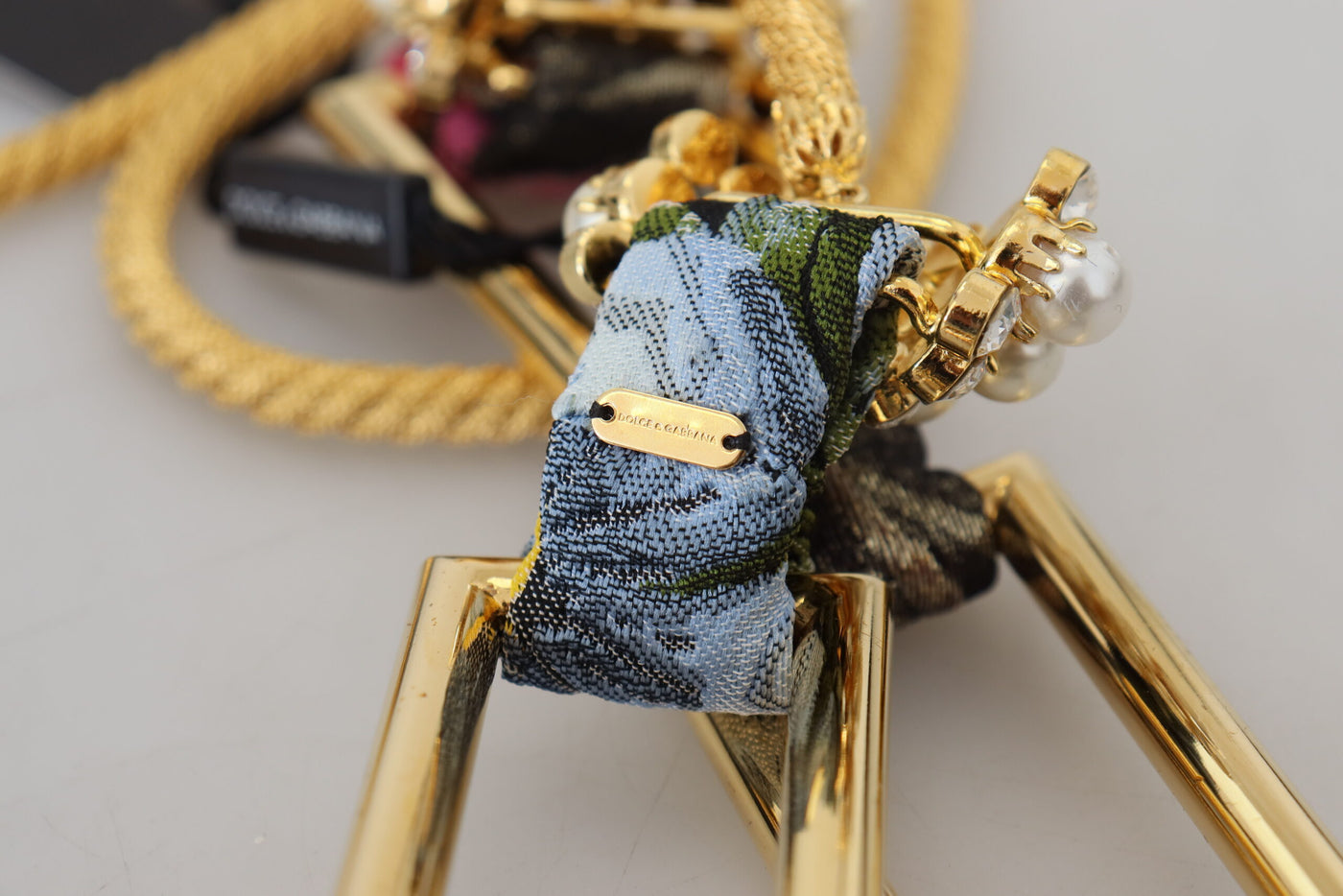 Gold Brass Sicily Crystal Robe Statement Necklace