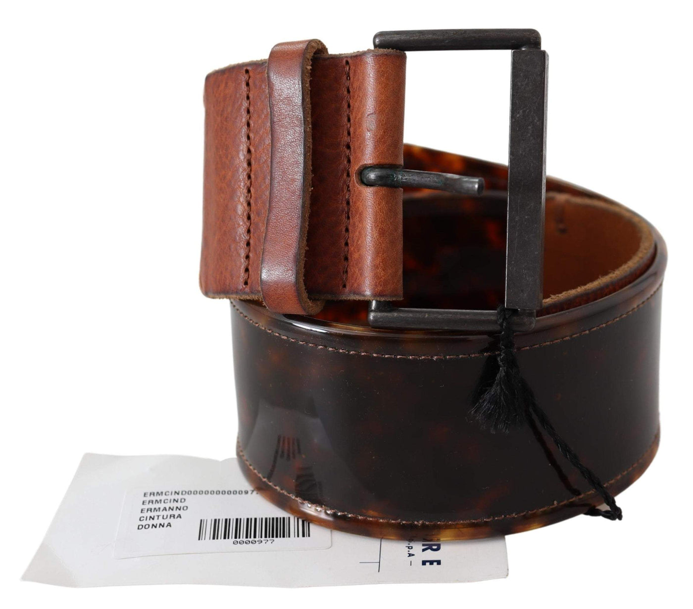 Ermanno Scervino Dark Brown Leather Wide Buckle Belt 75 cm / 30 Inches, Accessories - New Arrivals, Belts - Women - Accessories, Brown, Ermanno Scervino, feed-agegroup-adult, feed-color-Brown, feed-gender-female at SEYMAYKA