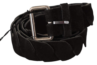 GF Ferre Black WX Silver Tone Buckle Waist Belt #men, 100 cm / 40 Inches, Belts - Men - Accessories, Black, feed-agegroup-adult, feed-color-Black, feed-gender-male, GF Ferre at SEYMAYKA