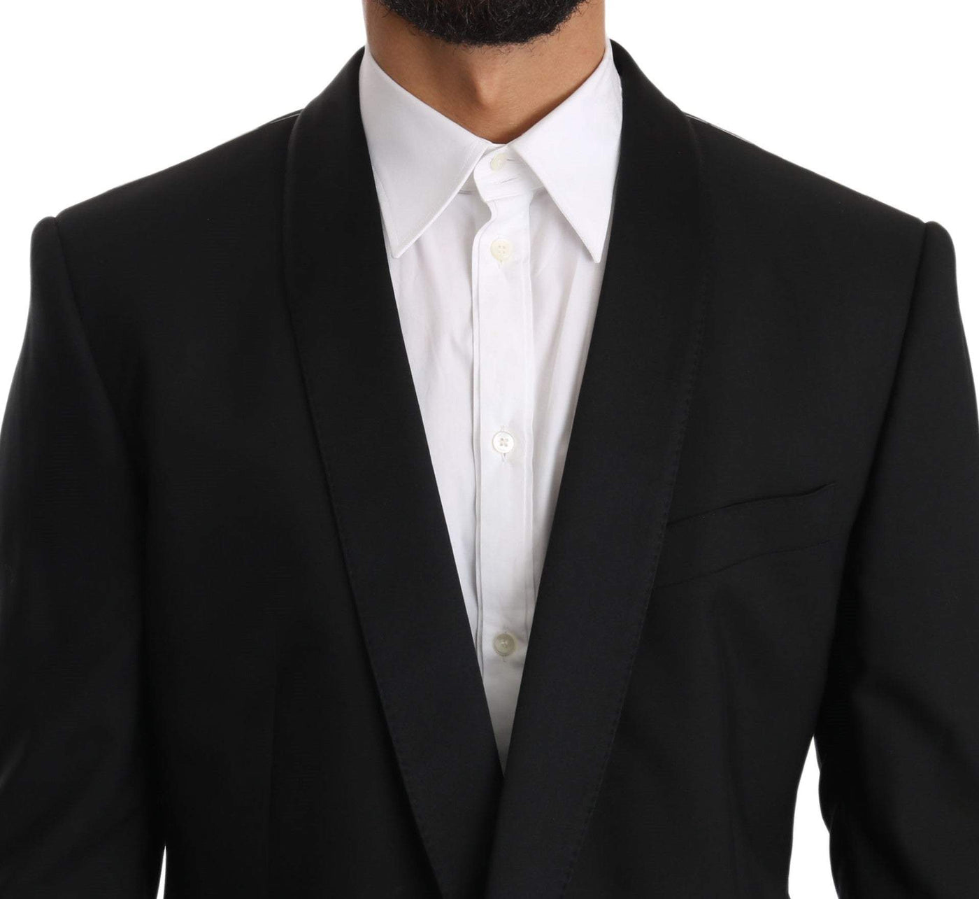 Dolce & Gabbana Black Wool One Button Slim Martini Suit #men, Black, Dolce & Gabbana, feed-agegroup-adult, feed-color-black, feed-gender-male, feed-size-IT52 | L, IT52 | L, Men - New Arrivals, Suits - Men - Clothing at SEYMAYKA
