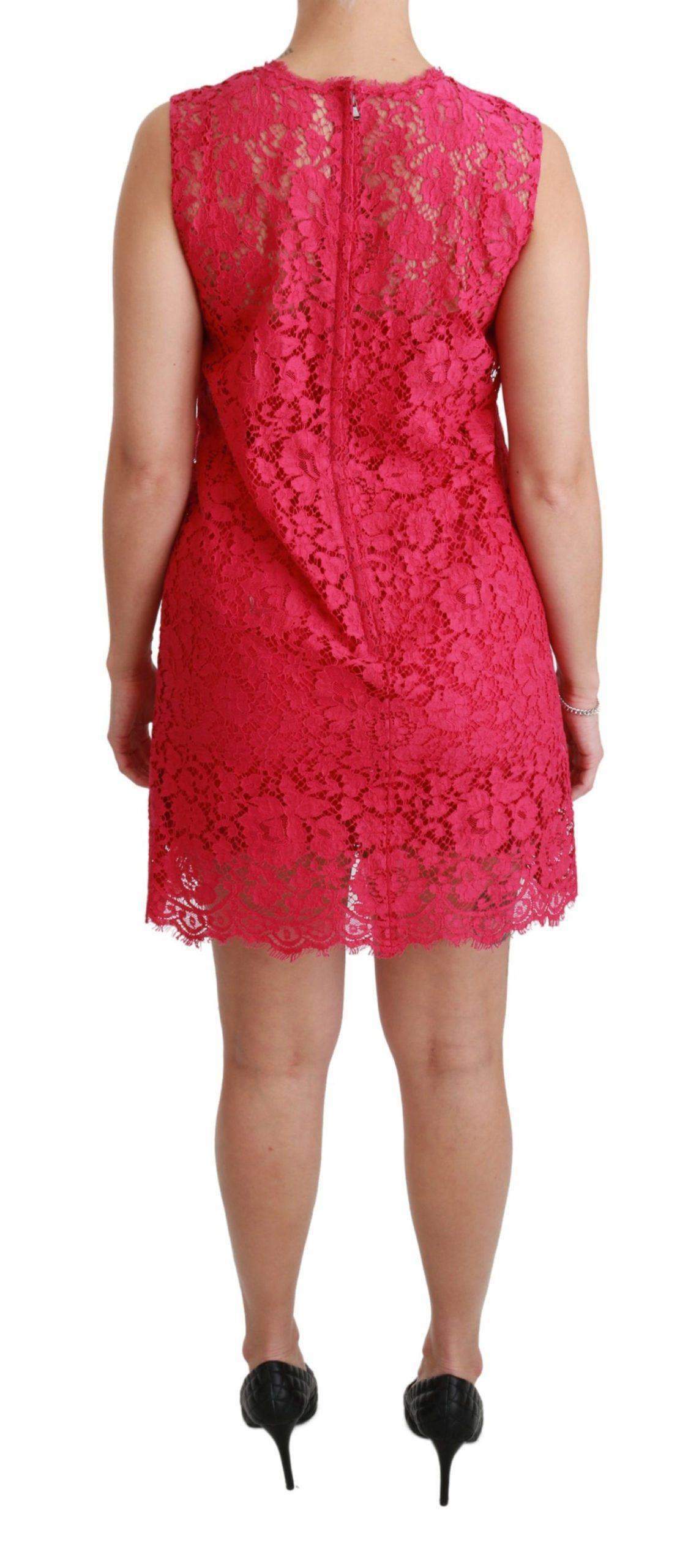 Dolce & Gabbana  Pink Floral Lace Shift Gown Mini Dress #women, Brand_Dolce & Gabbana, Catch, Clothing_Dress, Dolce & Gabbana, Dresses - Women - Clothing, feed-agegroup-adult, feed-color-pink, feed-gender-female, feed-size-IT36 | XS, feed-size-IT38|XS, feed-size-IT40|S, feed-size-IT42|M, feed-size-IT44|L, feed-size-IT46|XL, Gender_Women, IT36 | XS, IT38|XS, IT40|S, IT42|M, IT44|L, IT46|XL, Kogan, Pink, Women - New Arrivals at SEYMAYKA