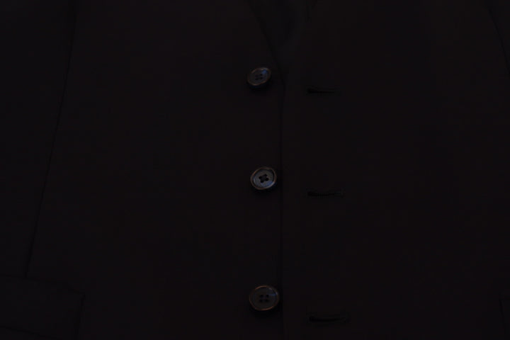 Dolce & Gabbana Dark Blue Wool Stretch Waistcoat Formal Vest
