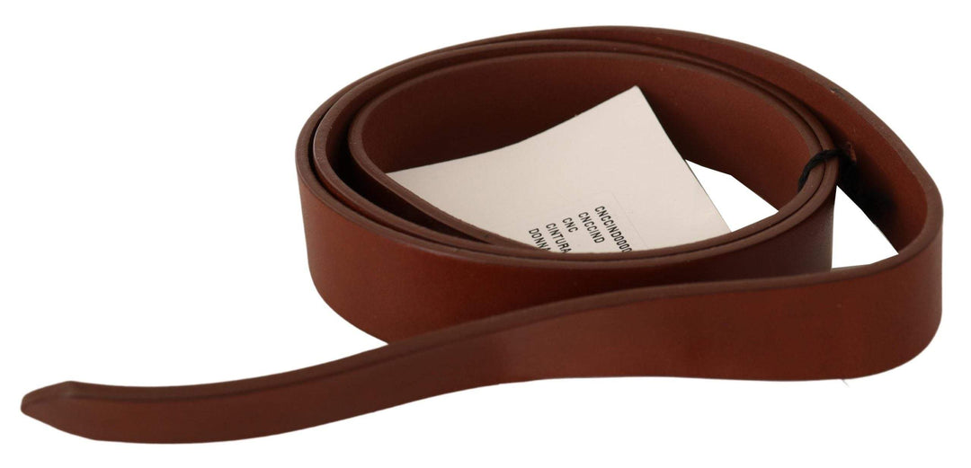 Costume National Brown Leather Silver Fastening Belt 85 cm / 34 Inches, Belts - Women - Accessories, Brown, Costume National, feed-agegroup-adult, feed-color-Brown, feed-gender-female at SEYMAYKA