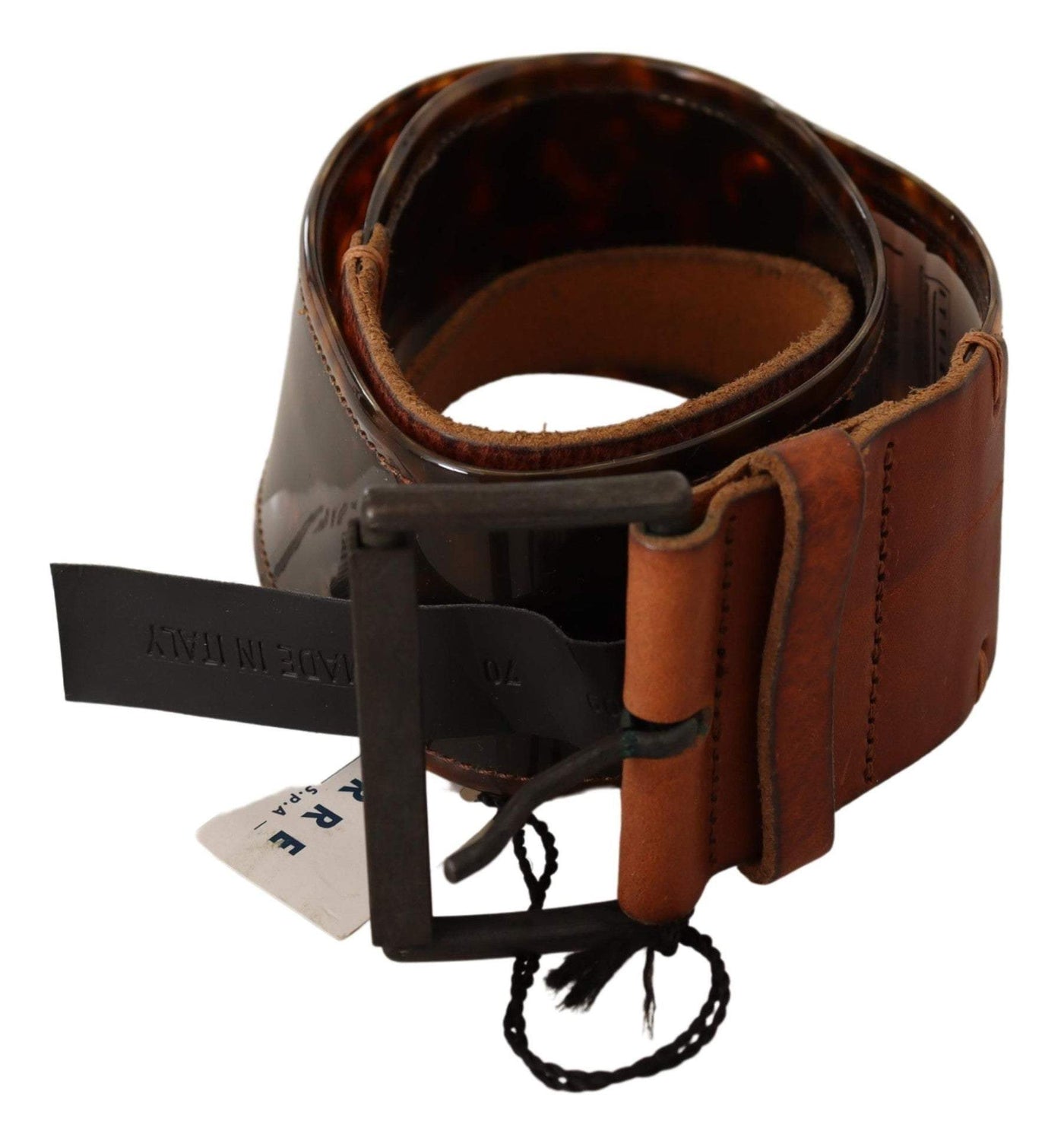 Ermanno Scervino Dark Brown Leather Buckle Waist Belt 75 cm / 30 Inches, Belts - Women - Accessories, Brown, Ermanno Scervino, feed-1 at SEYMAYKA