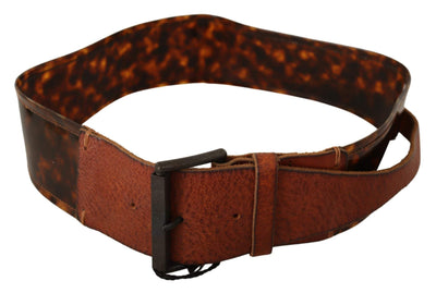 Ermanno Scervino Dark Brown Leather Buckle Waist Belt 75 cm / 30 Inches, Belts - Women - Accessories, Brown, Ermanno Scervino, feed-1 at SEYMAYKA