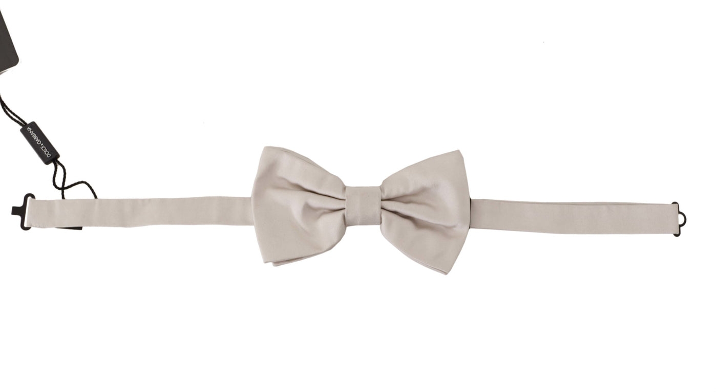 Dolce & Gabbana Gray 100% Silk Adjustable Neck Papillon Tie