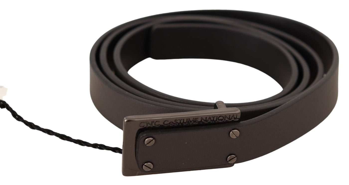 Costume National Dark Brown Leather Logo Buckle Belt #men, 100 cm / 40 Inches, Belts - Men - Accessories, Brown, Costume National, feed-agegroup-adult, feed-color-Brown, feed-gender-male at SEYMAYKA