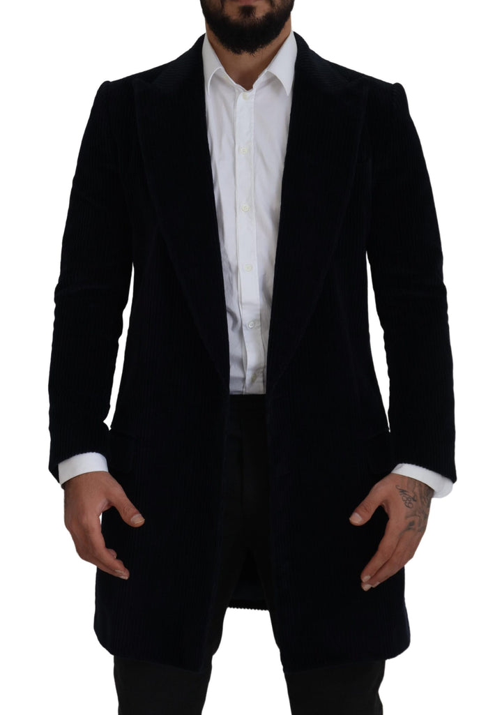Dolce & Gabbana Black Cotton Cardigan Long Coat  Jacket