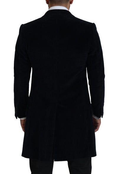 Dolce & Gabbana Black Cotton Cardigan Long Coat  Jacket