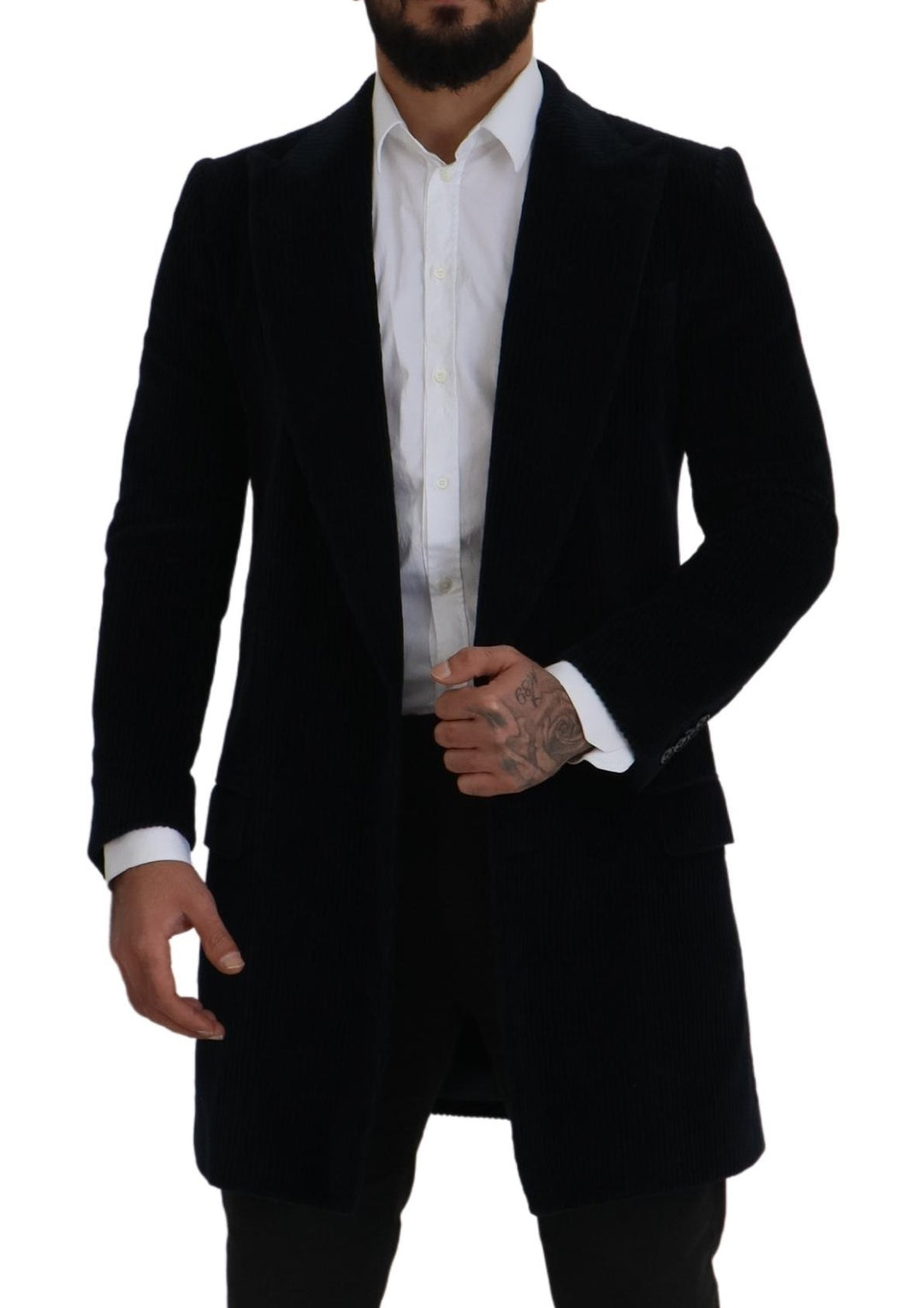 Dolce & Gabbana Black Cotton Cardigan Long Coat  Jacket