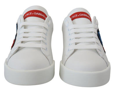Dolce & Gabbana White Portofino Logo Classic Sneakers Shoes