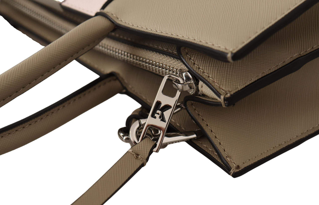 Karl Lagerfeld Sage Green Polyurethane Tote Shoulder Bag feed-1, Green, Handbags - New Arrivals, Karl Lagerfeld, Shoulder Bags - Women - Bags, Tote Bags - Women - Bags, Women - New Arrivals at SEYMAYKA