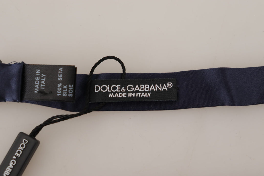 Dolce & Gabbana Blue  100% Silk Adjustable Neck Papillon Tie
