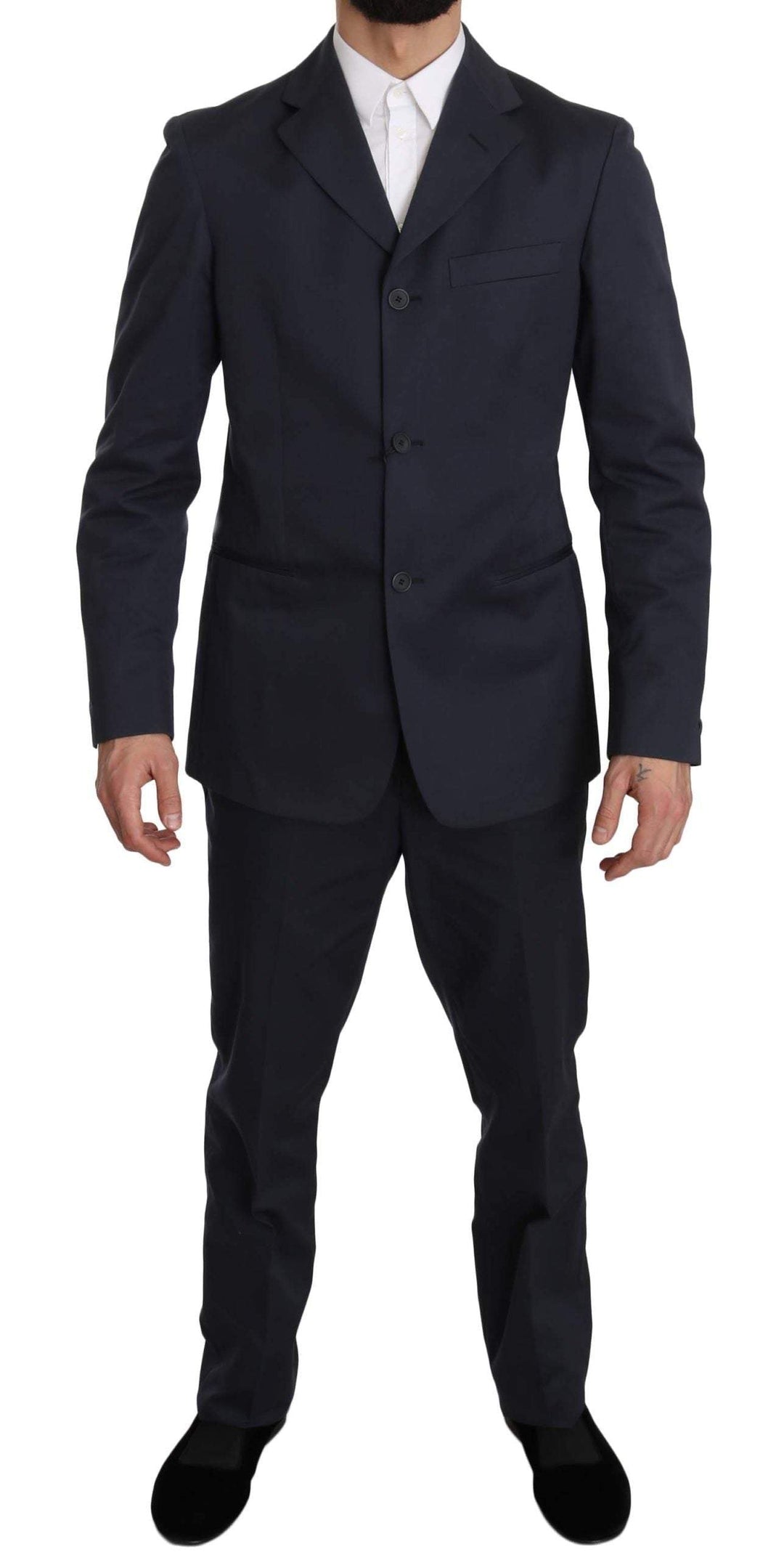 Romeo Gigli Two Piece 3 Button Cotton  Solid Suit #men, Blue, Catch, feed-agegroup-adult, feed-color-blue, feed-gender-male, feed-size-IT50 | L, Gender_Men, IT50 | L, Kogan, Men - New Arrivals, Romeo Gigli, Suits - Men - Clothing at SEYMAYKA