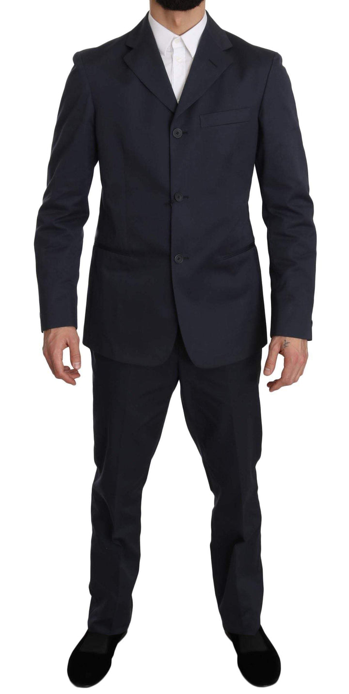 Romeo Gigli Two Piece 3 Button Cotton  Solid Suit #men, Blue, Catch, feed-agegroup-adult, feed-color-blue, feed-gender-male, feed-size-IT50 | L, Gender_Men, IT50 | L, Kogan, Men - New Arrivals, Romeo Gigli, Suits - Men - Clothing at SEYMAYKA