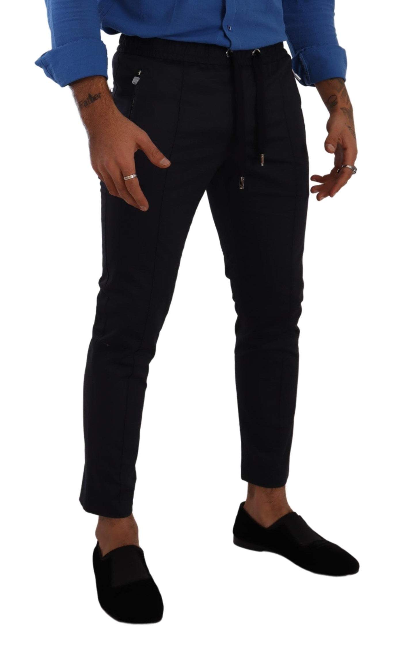 Dolce & Gabbana Blue Cotton Stretch Jogging Trouser Pants #men, Blue, Dolce & Gabbana, feed-1, IT44 | XS, Jeans & Pants - Men - Clothing at SEYMAYKA