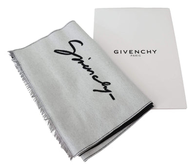 GIVENCHY Black White Wool Unisex Winter Warm Scarf Wrap Shawl #women, Accessories - New Arrivals, feed-agegroup-adult, feed-color-white, feed-gender-female, feed-size-58 cm|M, feed-size-OS, Gender_Women, GIVENCHY, Scarves - Men - Accessories, Scarves - Women - Accessories, White at SEYMAYKA