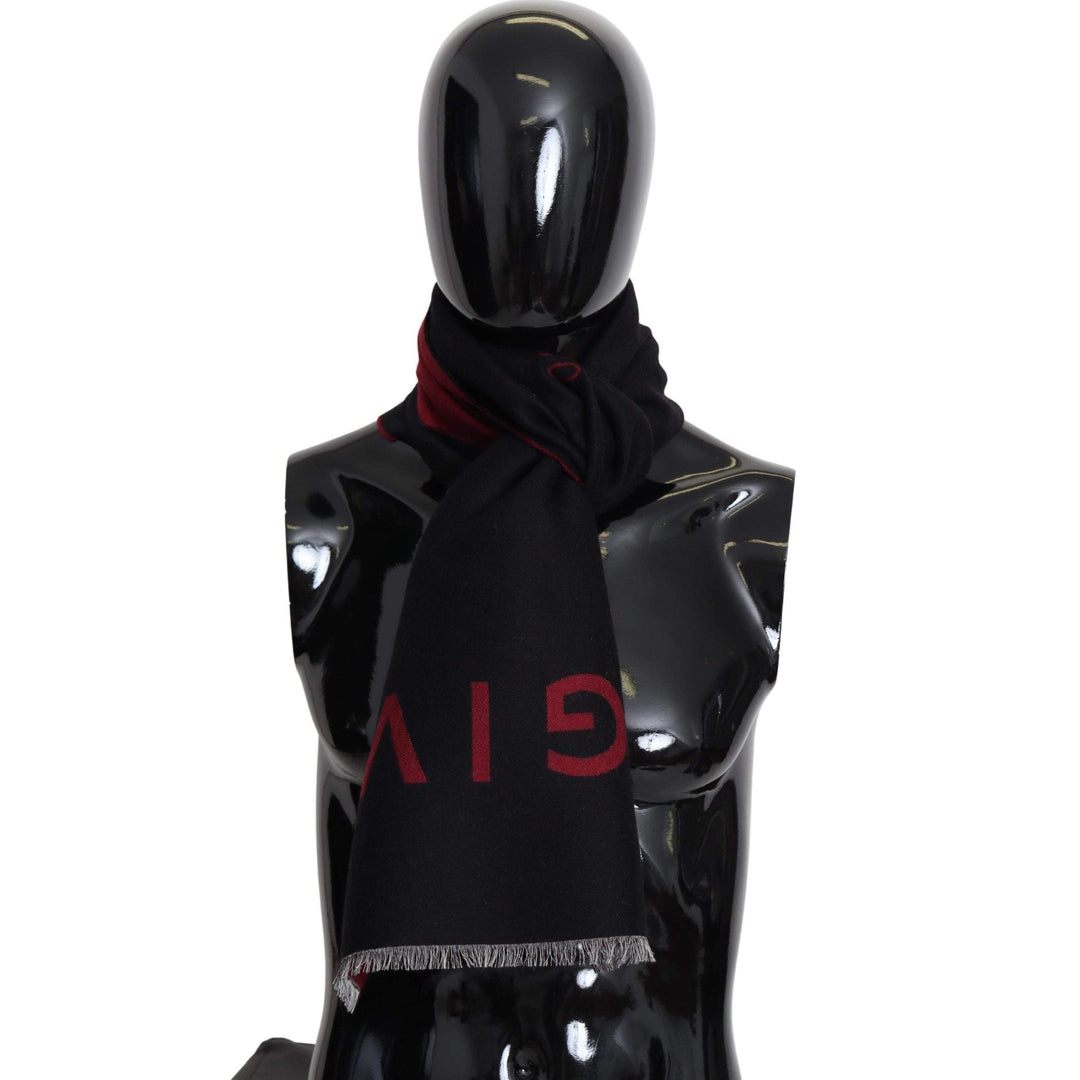 GIVENCHY Black Red Wool Unisex Winter Warm Wrap Scarf Shawl #women, Accessories - New Arrivals, Black, feed-agegroup-adult, feed-color-black, feed-gender-female, feed-size-58 cm|M, feed-size-OS, Gender_Women, GIVENCHY, Scarves - Men - Accessories, Scarves - Women - Accessories at SEYMAYKA