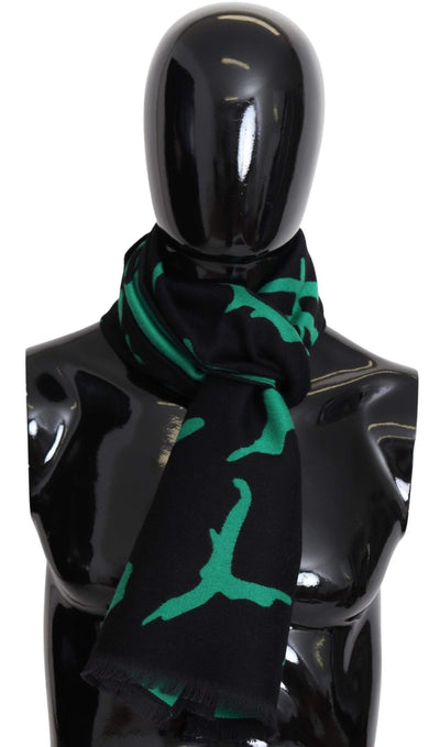 GIVENCHY Black Green Wool  Unisex Winter Warm Scarf Wrap Shawl #women, Accessories - New Arrivals, Black, feed-agegroup-adult, feed-color-black, feed-gender-female, feed-size-58 cm|M, feed-size-OS, Gender_Women, GIVENCHY, Scarves - Men - Accessories, Scarves - Women - Accessories at SEYMAYKA